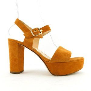 HOGL Brown Suede Ankle Strap Block Heel Platform Sandals 7UK/9.5US